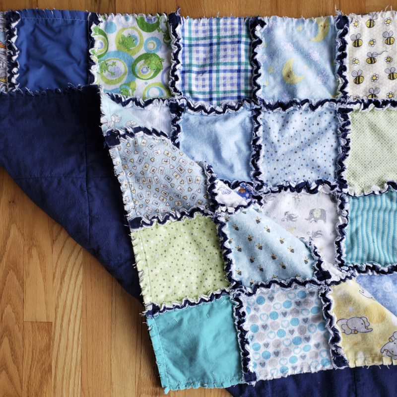 Baby rag quilt folded Baby rag quilt folded